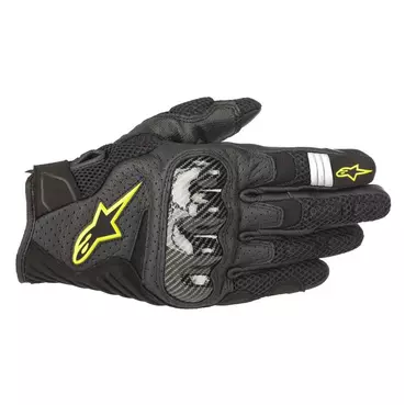 Alpinestars Smx-1 Air V2 мотоперчатки Black Yellow Fluo Желтый