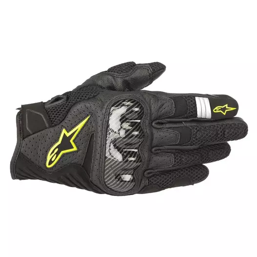Alpinestars Smx-1 Air V2 мотоперчатки Black Yellow Fluo Желтый
