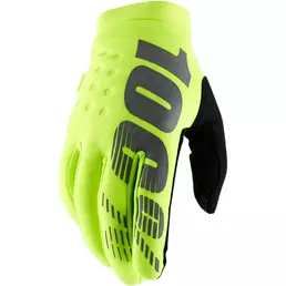 100% Brisker Mx мотоперчатки Fluo Yellow Желтый (размер: s)