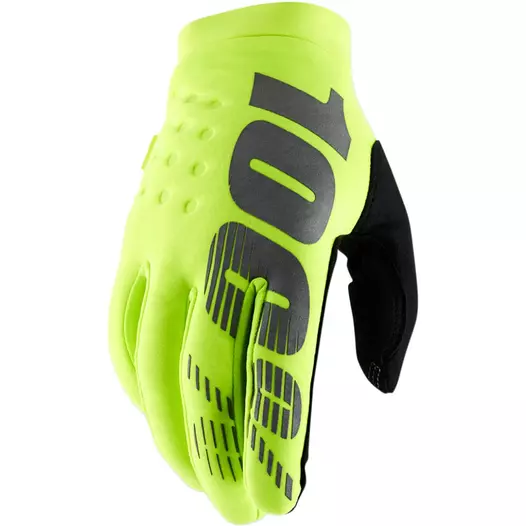 100% Brisker Mx мотоперчатки Fluo Yellow Желтый (размер: s)