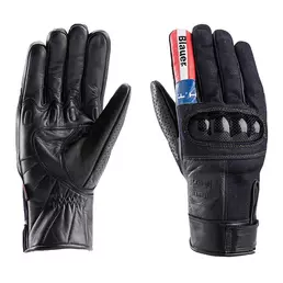 Blauer Combo Carbon Denim Usa Leather мотоперчатки Черный