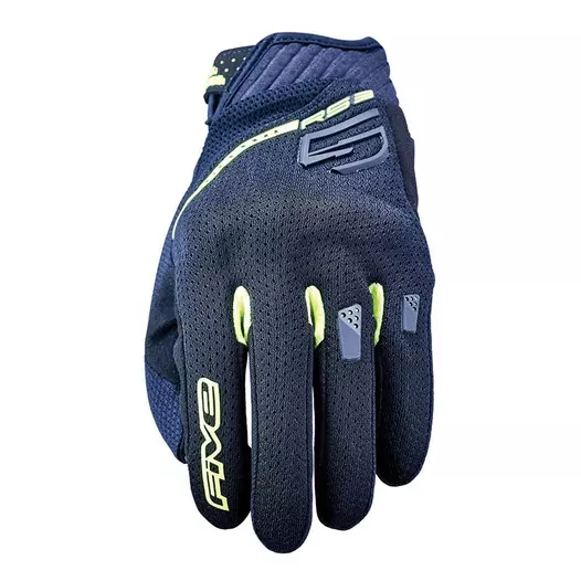 Five Rs3 Evo Airflow мотоперчатки Black Fluo Yellow Синий (размер: s)