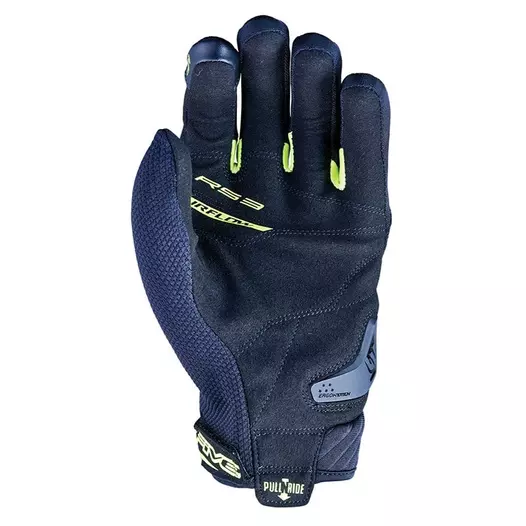 Five Rs3 Evo Airflow мотоперчатки Black Fluo Yellow Синий