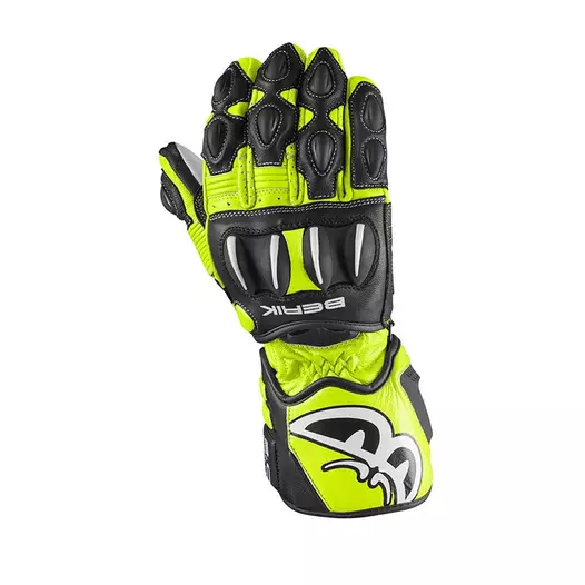 Berik Track 2.0 мотоперчатки Black White Fluo Yellow Желтый
