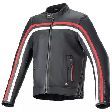 ALPINESTARS Dyno lederjacke Black / Ruby / Red / Ecru