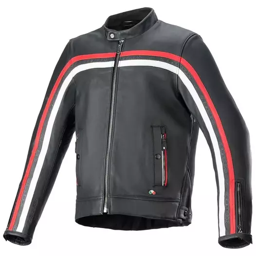 ALPINESTARS Dyno lederjacke Black / Ruby / Red / Ecru (размер: l)