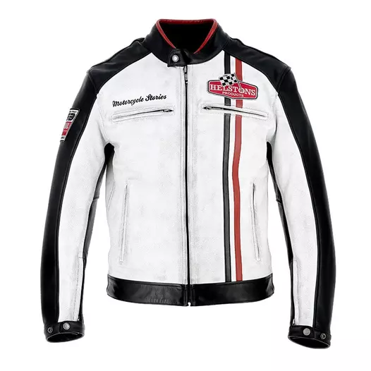 Helstons Jay Leather мотокуртка White Белый (размер: m)