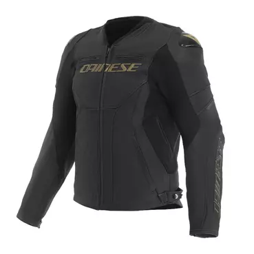 Dainese Racing 5 Leather мотокуртка Black Gold Черный