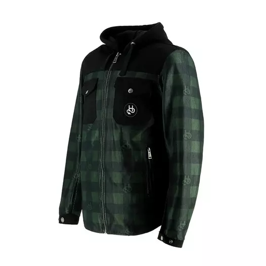 Helstons Wood Air Canvas мотокуртка Black Green Зеленый