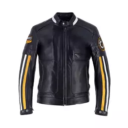 Helstons Vulcan Leather мотокуртка Black Yellow Черный