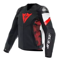 Dainese Avro 5 Leather мотокуртка Black Red Lava White Красный