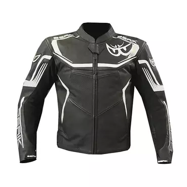 Berik Lj 9063 Leather мотокуртка Black White Черный