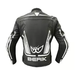 Berik Lj 9063 Leather мотокуртка Black White Черный