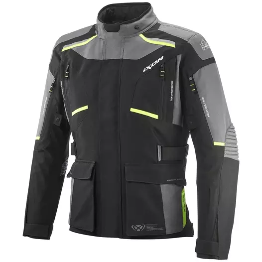 IXON Midgard jacke Black / Grey / Bright Yellow (размер: 4xl)
