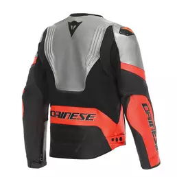 Dainese Racing 5 Leather мотокуртка Silver Red Серый