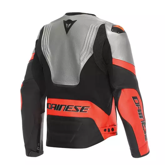 Dainese Racing 5 Leather мотокуртка Silver Red Серый