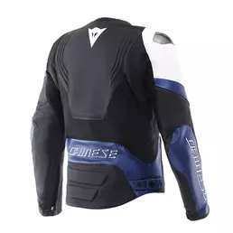 Dainese Racing 5 Leather мотокуртка Black White Blue Синий
