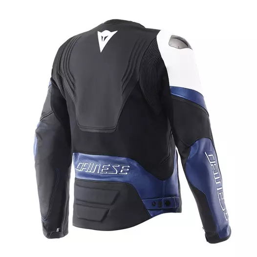 Dainese Racing 5 Leather мотокуртка Black White Blue Синий