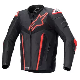 Alpinestars Fusion Leather мотокуртка Black Red Fluo Красный (размер: 50)