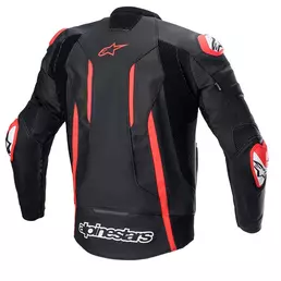 Alpinestars Fusion Leather мотокуртка Black Red Fluo Красный