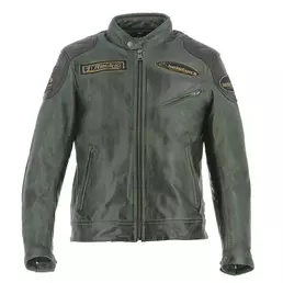 Helstons Trevor Rag Leather мотокуртка Green Black Зеленый