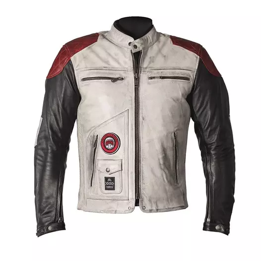 Helstons Tracker Leather мотокуртка White Black Red Белый (размер: m)