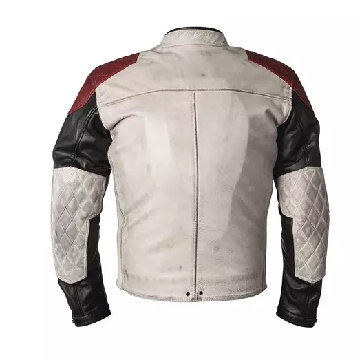 Helstons Tracker Leather мотокуртка White Black Red Белый