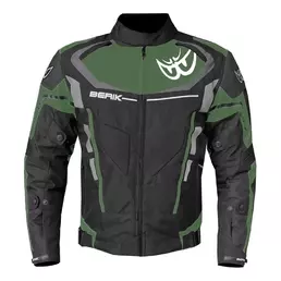 BERIK NJ-223318-BK Rennjacke Black / Military Green / Dark Grey