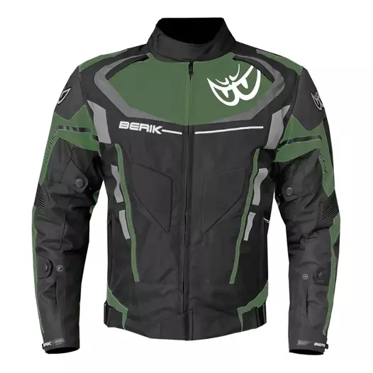 BERIK NJ-223318-BK Rennjacke Black / Military Green / Dark Grey