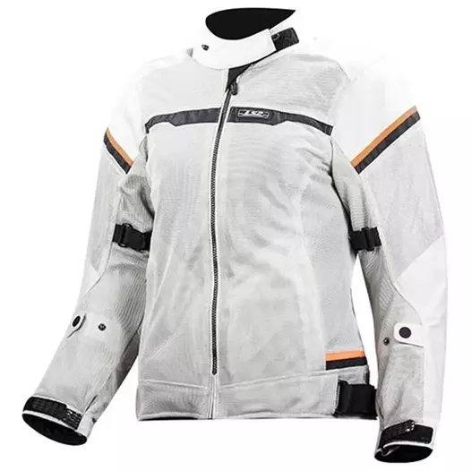 LS2 Textil Riva jacke Light Grey / High Vis Orange