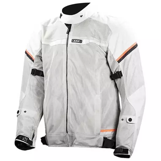 LS2 Textil Riva jacke Light Grey / High Vis Orange