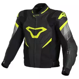 MACNA Ripper Perforiertes Leder jacke Black / neon yellow