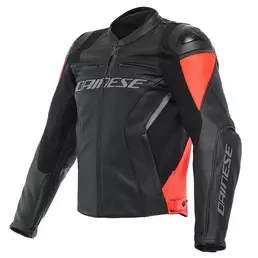 Dainese Racing 4 Leather мотокуртка Black Red Fluo Красный (размер: 48)