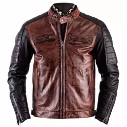 Helstons Cruiser Leather мотокуртка Camel-black Коричневый