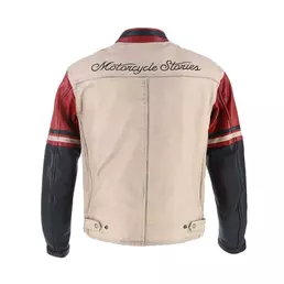 Helstons Indianapolis Leather мотокуртка Beige Red Бежевый