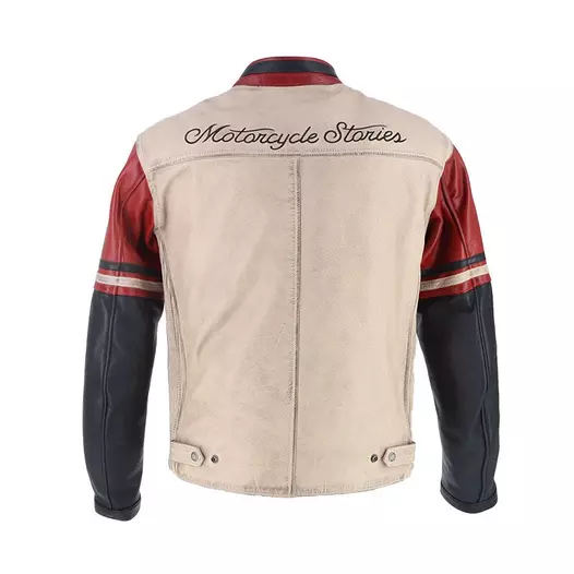 Helstons Indianapolis Leather мотокуртка Beige Red Бежевый