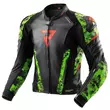 REBELHORN Veloce lederjacke Camo Black / Green / Fluor Red