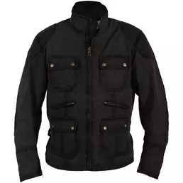 Helstons Hunt Coton Britwax Leather мотокуртка Black Черный