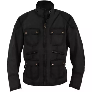 Helstons Hunt Coton Britwax Leather мотокуртка Black Черный