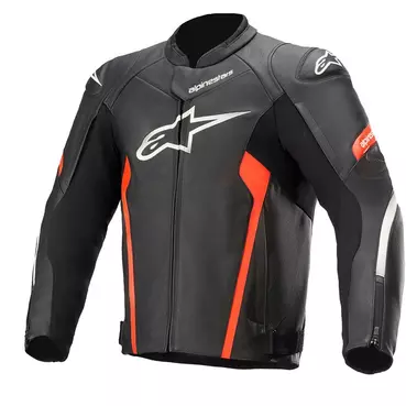 Alpinestars Faster V2 Leather мотокуртка Black Red Красный