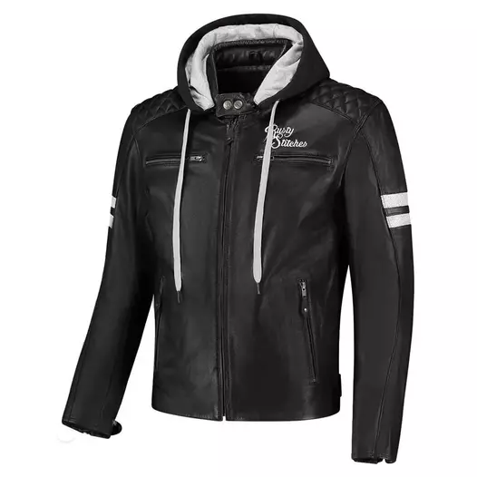 RUSTY STITCHES Super Jari V2 lederjacke Черно-белый
