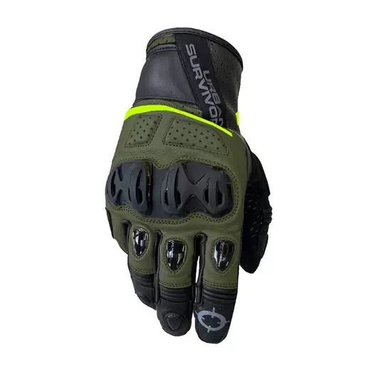 Berik Urban Survivor мотоперчатки Black Military Green Зеленый (размер: s)