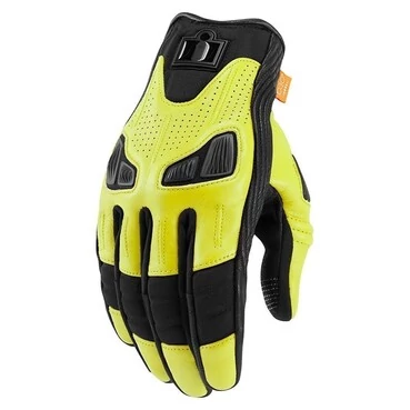 Icon Automag 2 Hi-Viz Touchscreen мотоперчатки кожаные желтые
