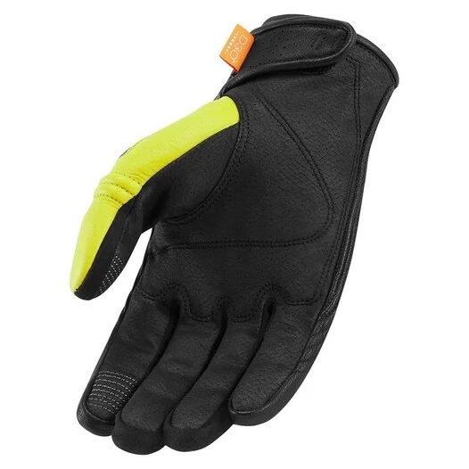 Icon Automag 2 Hi-Viz Touchscreen мотоперчатки кожаные желтые