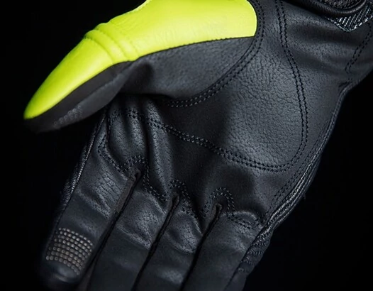 Icon Automag 2 Hi-Viz Touchscreen мотоперчатки кожаные желтые