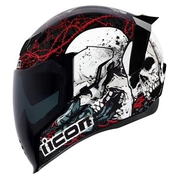 Icon Airflite Skull мотошлем черный