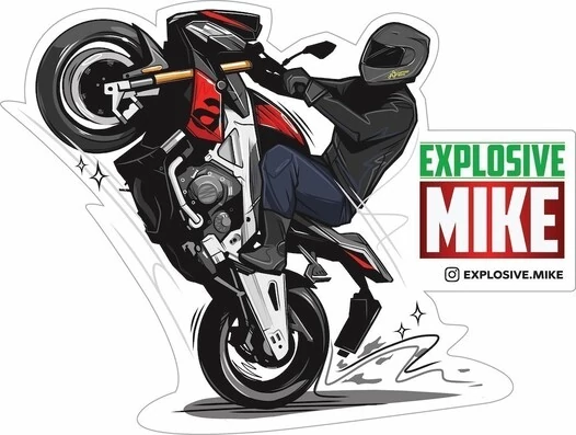 Наклейка Explosive Mike Wheelie
