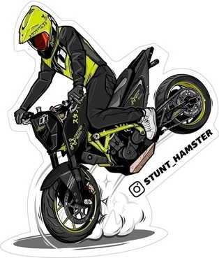Наклейка Stunt Hamster Stoppie
