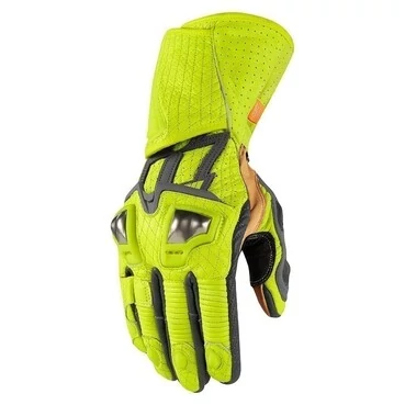 Icon Hypersport GP Hi-Viz мотоперчатки кожаные желтые