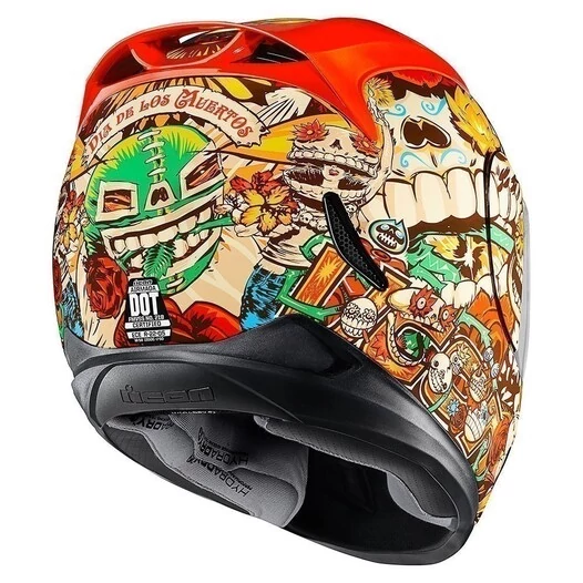 Icon Airmada Dia De Los Muertos красный мотошлем